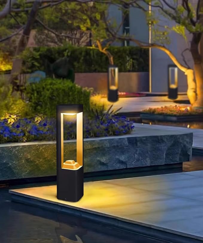 Outdoor Solar Pathway Light 10W LED Solar Landscape Path Light Modern Aluminum Garden Light with IP65 Waterproof External Solar Bollard Lights for Front/Back Door Porch Patio Yard