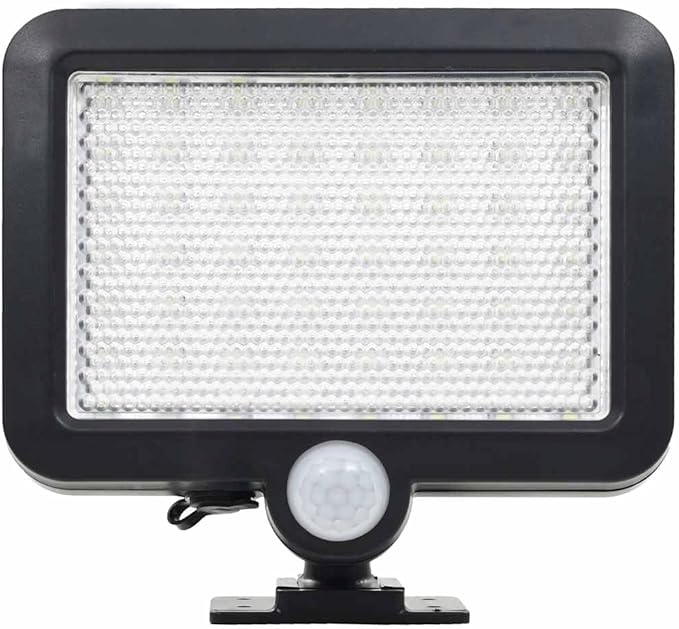 Solar Lamp Outdoor, Black ABS, Rectangular, Motion Sensor, Water Resistant, Energy Efficient LED Light for Garden, Patio, Pathway, Balcony Lighting, 3.7V, Matte Finish