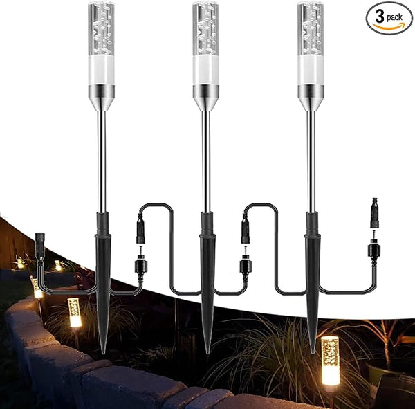 B-right Warm White 3PCS Extension Lights for Path Lights, Extendable Waterproof 0.8W - Outdoor Lighting Accessory | Lumora
