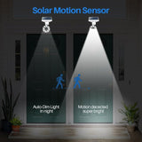 Solar Motion Sensor Light Outdoor of 2, Motion Sensor Solar Lights Aluminum Cameras Fill Flood Security Spotlights | Lumora