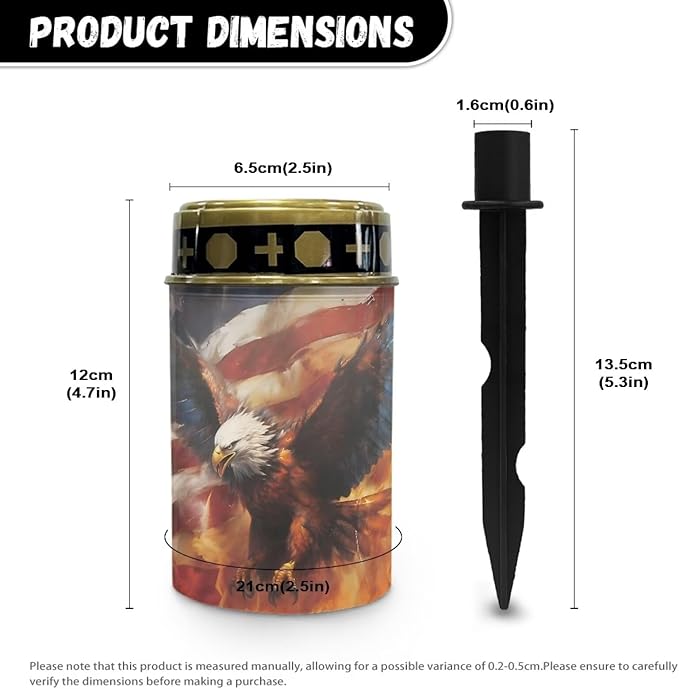 American Flag Eagle Solar Light Outdoor Solar Garden Lights Cemetery Solar Light for Grave Memorial Solar Light Cemetery Decoration for Grave Easy to Install