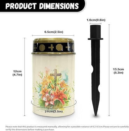 Cross Flower Solar Lights for Grave Outdoor Garden Lights Waterproof Solar Light Outdoor Decor for Garden Night Light