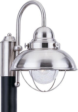 Generation Lighting 8269-98 Sebring Transitional One-Light Outdoor Post Lantern Outside Fixture, Brushed Stainless | Lumora