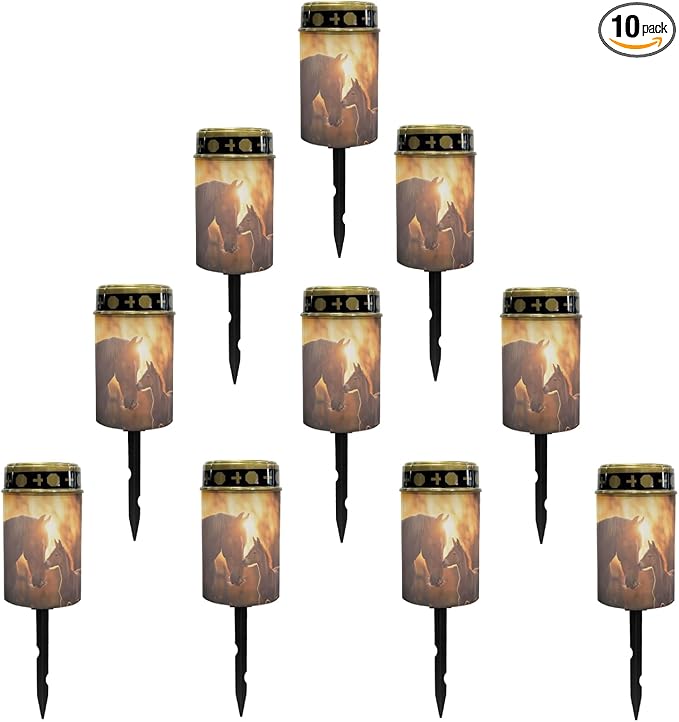 Sunset Horses Solar Garden Lights Outdoor Waterproof,Solar Lights-Horses Garden Stake Lights,Outdoor Pathway Lights for Yard Patio Driveway LED Lantern Landscape Lighting