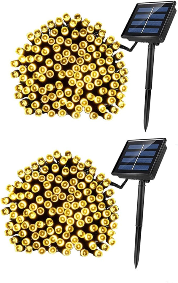 2sets Outdoor Solar Led String Lights of Led Warm Fairy Lights for Christmas Garden Patio Holiday Decor Each | Lumora
