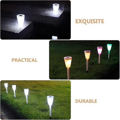 Mipcase Solar Garden Stake Light Outdoor Solar Pathway Lamp White Light with Adjustable Two Modes Hollow Insect Pattern for Yard and Patio Random Color