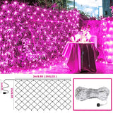JMEXSUSS 200 LED Net Lights Outdoor, Pink, 9.8ft x 6.6ft, Plug in