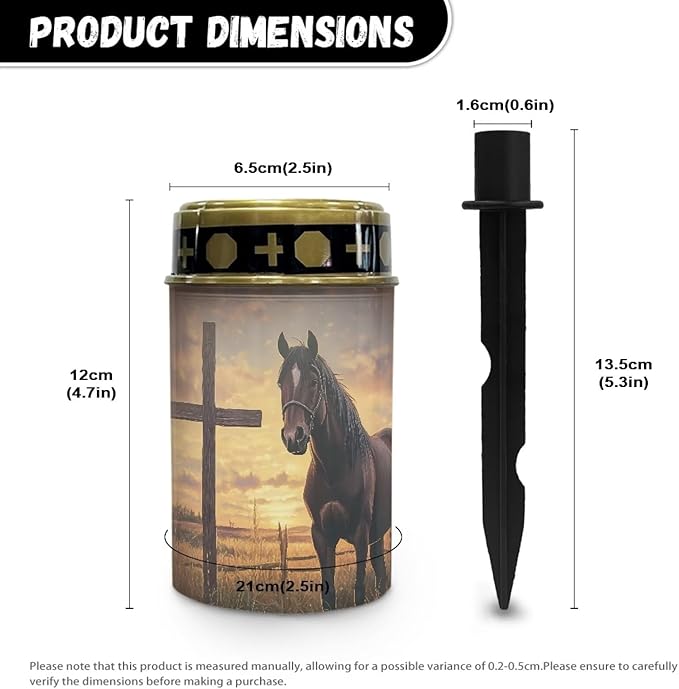 Cross Horse Solar Stake Lights Multipurpose Solar Pathway Lights Cemetery Decorations for Grave Outdoor Lights Landscape Decoration Sympathy Remembrance Memorial Gift