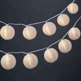 White Lantern String Lights Plug in, 8.5Ft Hanging Indoor Decorative String Lights with 10 Cute White Nylon | Lumora