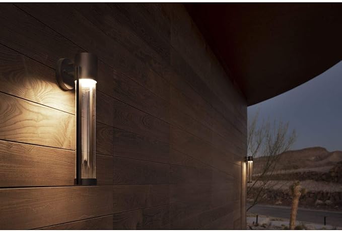 Progress Lighting Z-1030 LED Collection 1-Light Clear Glass Modern Outdoor Medium Wall Lantern Light Textured | Lumora