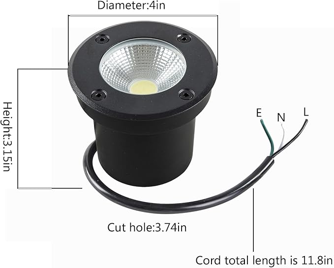 In Ground Lights Outdoor Lighting,IP65 Waterproof Well Light 120V 110V,7W 700lm,3CCT Selectable LED Landscape | Lumora