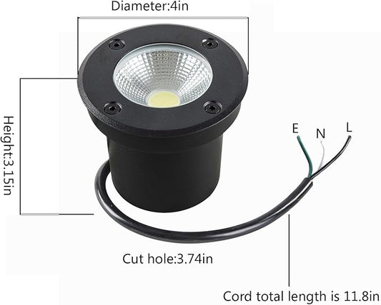 In Ground Lights Outdoor Lighting,IP65 Waterproof Well Light 120V 110V,7W 700lm,3CCT Selectable LED Landscape Lighting Wired for Garden Yard,Pathway,Driveway,Deck,Pack of 8