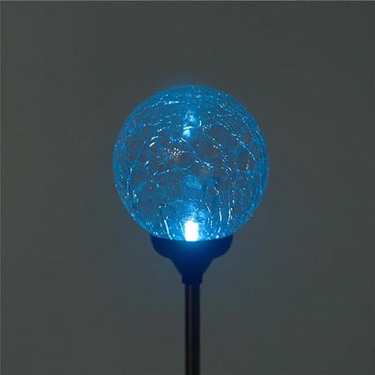 jojofuny Solar Glass Ball LED Lawn Light Ground Plug Landscape Lighting Color Changing Solar Garden Pathway Lamp for Outdoor Yard Decor