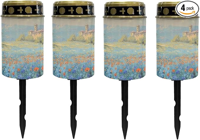 Floral Solar Garden Light Outdoor Solar Pathway Lights Solar Lantern Waterproof Solar Stake Lights Flameless Lights Solar-Powered Fairy Lights,Landscape Lighting
