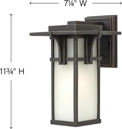 Hinkley 2230OZ Manhattan One Light Wall Mount Lantern - Craftsman/Mission - Bronze/Darkfinish - Porch Lights Outdoor Wall