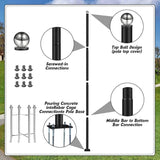 13FT Outdoor Solar Street Light Pole, Heavy Duty Galvanized Steel Lamp Post with Rebar Base, Waterproof for | Lumora