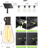 Svater 50FT ST38 Solar String Lights Outdoor with Remote + G40 50FT Patio String Lights | Lumora