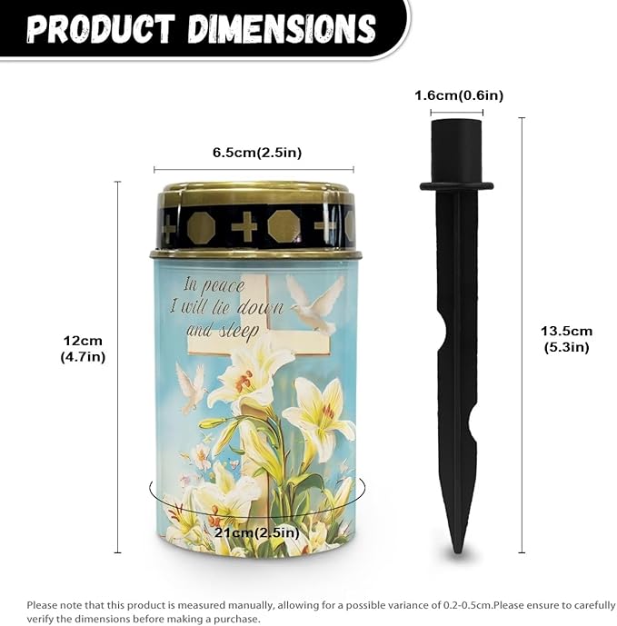 Cemetery Decorations for Grave Lily Solar Cross for Cemetery Grave Waterproof Dusk to Dawn - Outdoor Path Light | Lumora