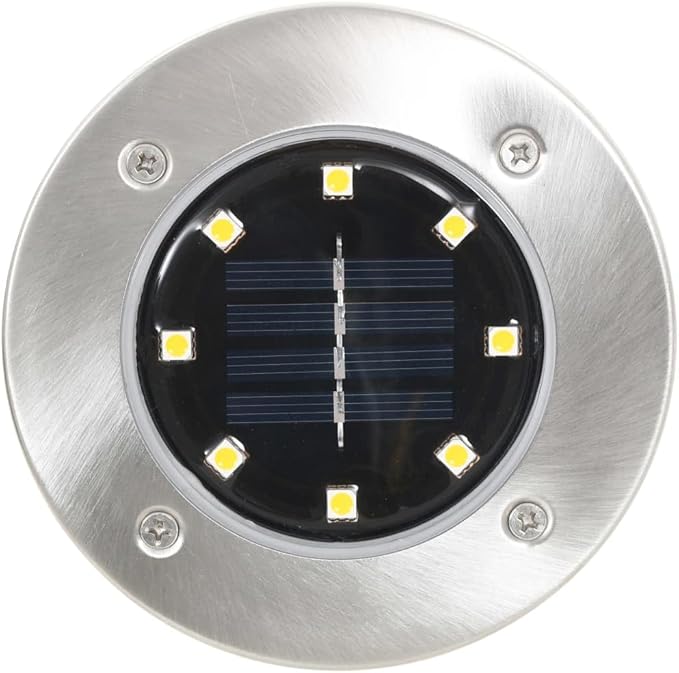 vidaXL Solar Ground Lights - Set of 8 LED Lights in RGB - Waterproof Exterior Lights for Gardens, Patios, Paths, and Balconies -Energy Efficient Solar Powered Outdoor Floor Lamps