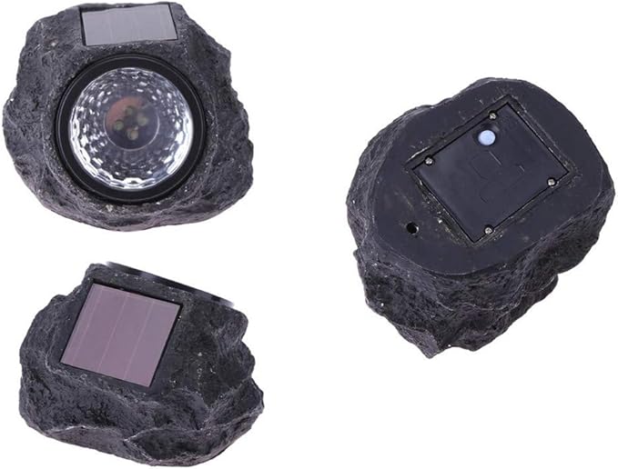 Solar Powered Rock Lights Outdoor Solar Garden Rock Light Outdoor 4LED Solar Powered Rock Stone Spotlight for Gardens Pathway Patio Yard Driveway Tree Pool Porch Deck Landscape,2 Pack