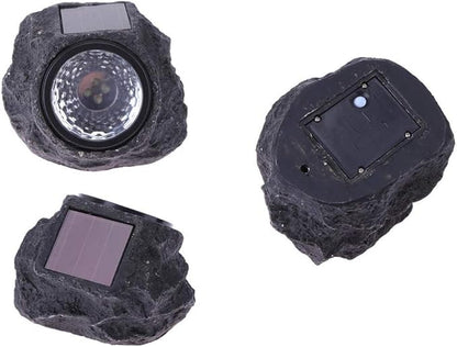 Solar Powered Rock Lights Outdoor Solar Garden Rock Light Outdoor 4LED Solar Powered Rock Stone Spotlight for Gardens Pathway Patio Yard Driveway Tree Pool Porch Deck Landscape,2 Pack