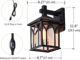 Kiven Plug-in Lantern Wall Sconce PIR Motion Sensor Wall Lamps Lighting Fixture with in-line Button Switch | Lumora