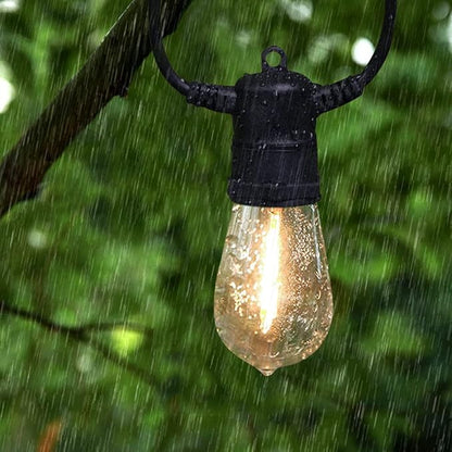 Solar Powered String Lights Outdoor Waterproof 39FT, Patio Lights Solar Powered with 12 Shatterproof S14 LED Bulb, Solar Outdoor String Lights 4 Light Modes for Garden Balcony Backyard Yard