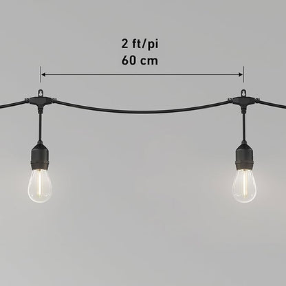 artika Blaze 20 LED Bulbs 42 ft Outdoor Solar String Lights - Dusk to Dawn - Matte Black