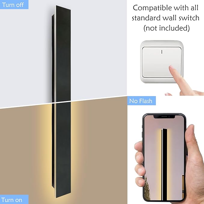 2 Pack Long Outdoor Wall Light 47.24 Inch Waterproof Ip65 Linear Wall Sconce, 38W Rectangular Frosted White Acrylic | Lumora