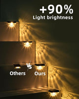 Herzla 16 Pack Solar Deck Step Lights, Solar Step Lights for Outdoor Stairs, 3000K Warm White, Auto Dusk-to-Dawn | Lumora