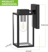 hykolity Outdoor Wall Lantern, Waterproof Exterior Wall Sconce Light Fixture, Anti-Rust Wall Mount Light with Clear | Lumora