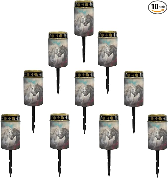 Horse Solar Garden Lights Waterproof,Horse Lantern Solar Stake Lights,Solar Pathway Lights Outdoor Warm White Landscape Lighting,Solar String Lights for Outside Spotlight