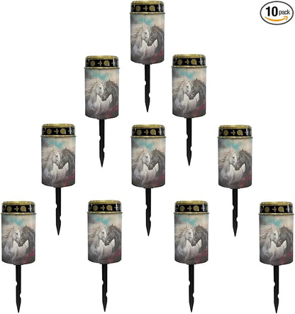 Horse Solar Garden Lights Waterproof,Horse Lantern Solar Stake Lights,Solar Pathway Lights Outdoor Warm White Landscape Lighting,Solar String Lights for Outside Spotlight