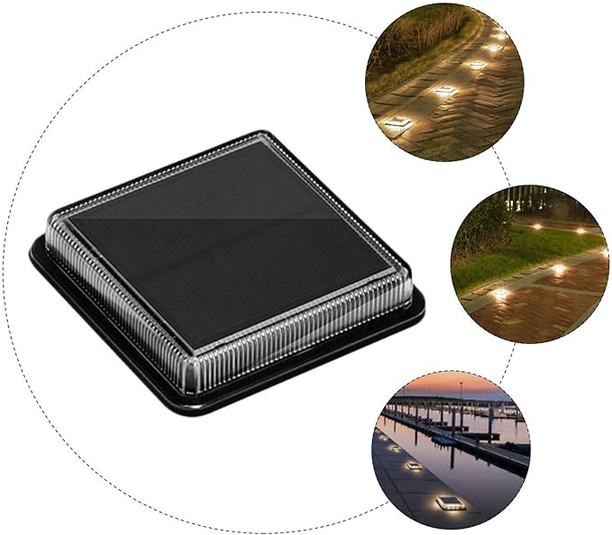 VILLCASE Solar Step Light LED Stair Lamp Waterproof Outdoor Solar Garden Lighting Decorative Landscape Pathway Light for Lawn and Patio