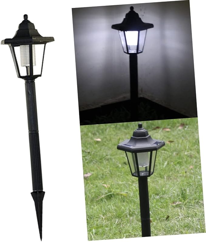 Mipcase 2Pcs Solar Powered LED Garden Lights Solar Pathway Lights for Outdoor Landscape Lawn Patio Automatic Off Night Sensor White Light