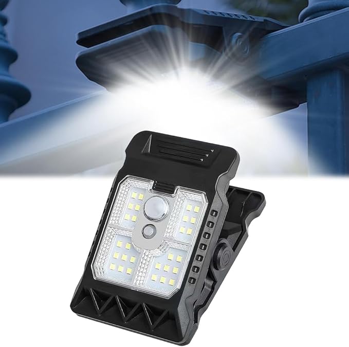 Solar Clip Light With Motion Sensor, 2026 new Clamp On Solar Lights For Camping Adjustable Clip On Led Light For Garden Multifunctional Clip Lamp For Garage, Emergency Led Light For Home (1PCS)