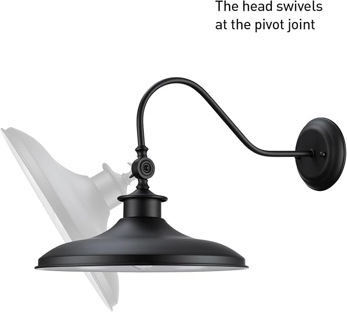 GLOBE Electric 44095 Aedan 1-Light Swivel Wall Sconce, Black Finish