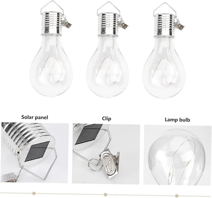 6pcs Solar Powered Copper Wire Chandelier Bulbs Warm White Hanging Led Light for Home Garden and Patio Decoration Eco-Friendly Easy to Install