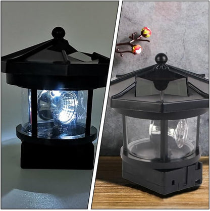 Hemoton Outdoor Solar Lights,Rotatable LED Solar Lighthouse,Outdoor Light Beacons Tower,Waterproof Walkway Lights, Garden Lights Lawn Lantern,Lamp Towers for Garden Yard Outdoor Decor