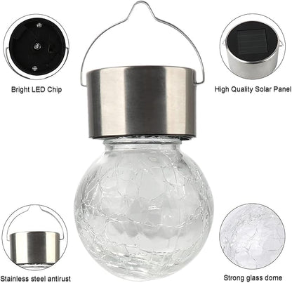 Outdoor Solar Lanterns of 6 Lamp with Handle Hanging Solar Pathway Light for Garden Yard Patio Lawn