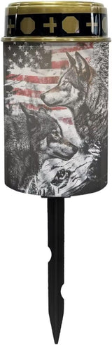 Solar Garden Lights Outdoor Waterproof Decorative Solar Lights American Flag Wolf Outdoor Solar Lights for Garden | Lumora