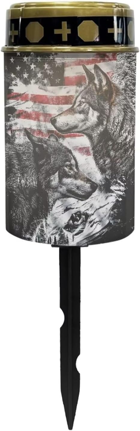 Solar Garden Lights Outdoor Waterproof Decorative Solar Lights American Flag Wolf Outdoor Solar Lights for Garden | Lumora