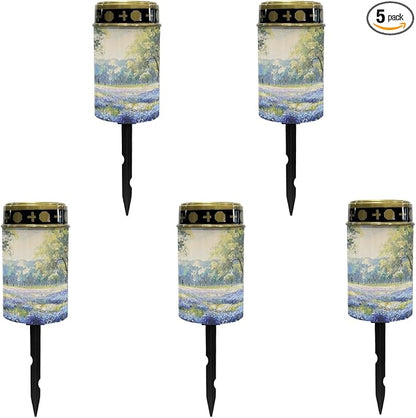 Lavender Solar Garden Lights Outdoor Waterproof Pathway Lights Decorations for Yard Patio Walkway Solar Stake Lights Outdoor Landscape Lighting-Warm White