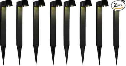 Alpine Corporation Solar-Powered Black Abstract Pathway Lights, 4-Piece (Pack of 2)