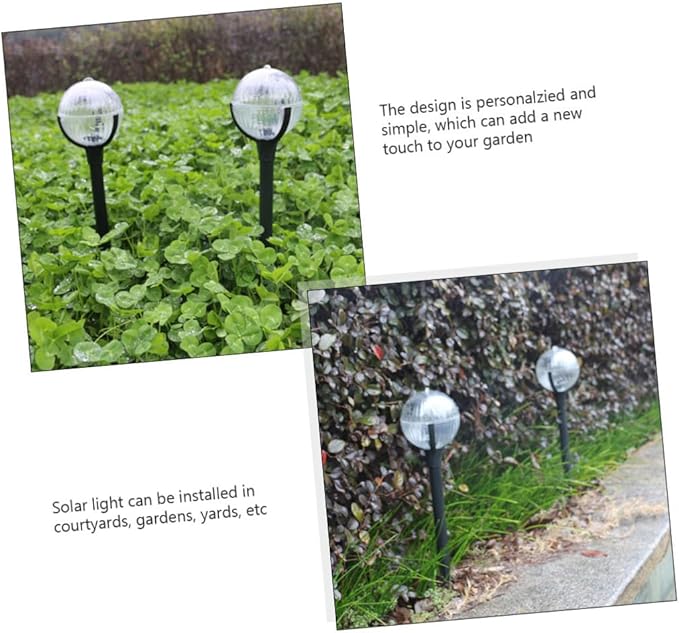 Totority Solar Lawn Lights 2pcs Outdoor Solar Energy Garden Pathway Lamps with Color Changing LEDs Landscape Lighting for Patio Yard Decor
