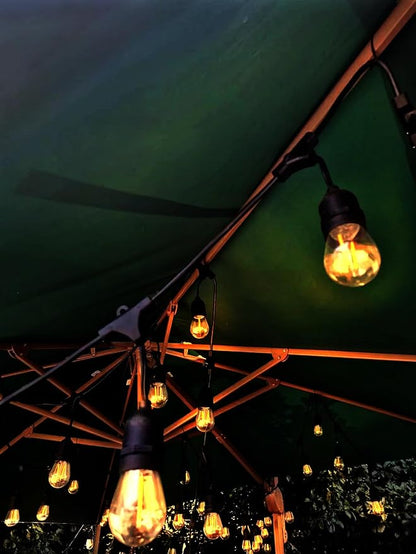 25FT LED Outdoor Patio String Lights.IP65 Water Proof Strand with 12 Shatterproof Bulbs.UL Listed Heavy-Duty Christmas Lights.Outside Hanging Lights for Patio,Balcony,Garden,Yard,Party.