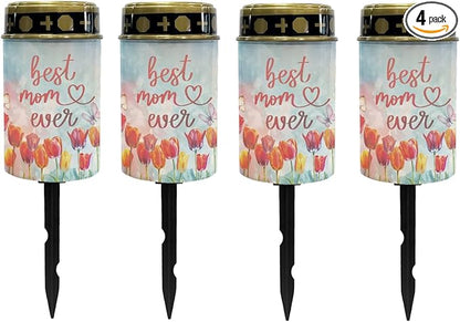 Best Mom Even Cemetery Lights - Solar Outdoor Garden Lights, Waterproof Pathway Lanterns for Walkway & Landscape