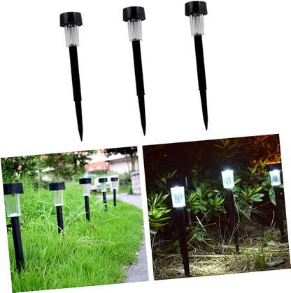 Mikikit 2pcs Stainless Steel Solar Garden Lights Led Pathway Lights for Outdoor Auto Solar Ground for Landscape Patio Pathway