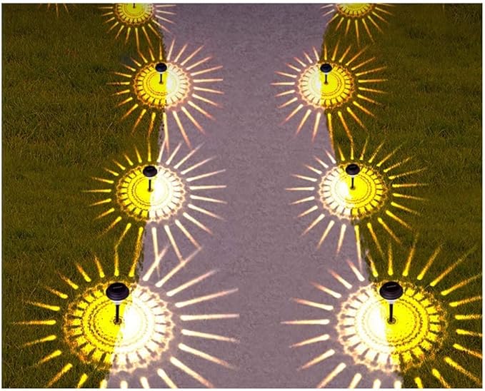2Pcs Outdoor Solar Pathway Light Warm Light LED Solar Light Outdoor Waterproof Solar Powered Garden Landscape Decoration