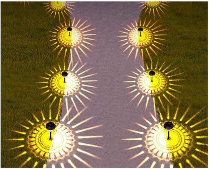 2Pcs Outdoor Solar Pathway Light Warm Light LED Solar Light Outdoor Waterproof Solar Powered Garden Landscape Decoration